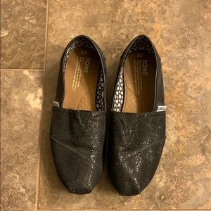 NWOT - Toms black sparkly shoes